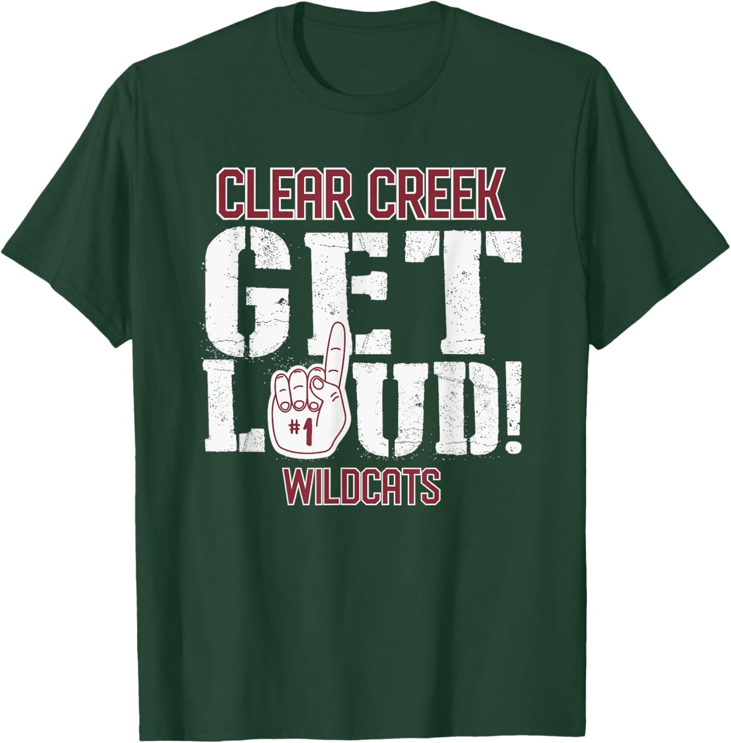 Clear Creek High School GET LOUD Wildcats T-Shirt - T-Shirt | Forest