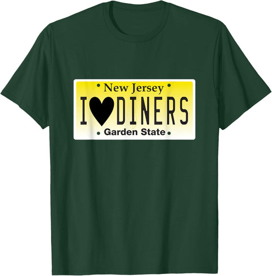 I Love New Jersey Diners Classic Americana Jersey Shore T-Shirt - T-Shirt | Forest