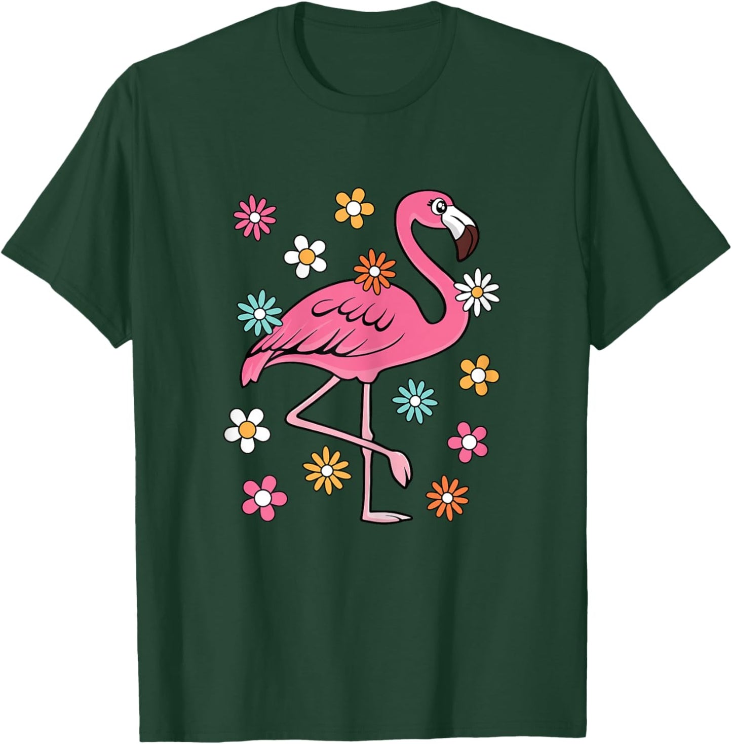 Cute Flamingo Lover Beach Groovy Party Women Girls Kids T-Shirt - T-Shirt | Forest