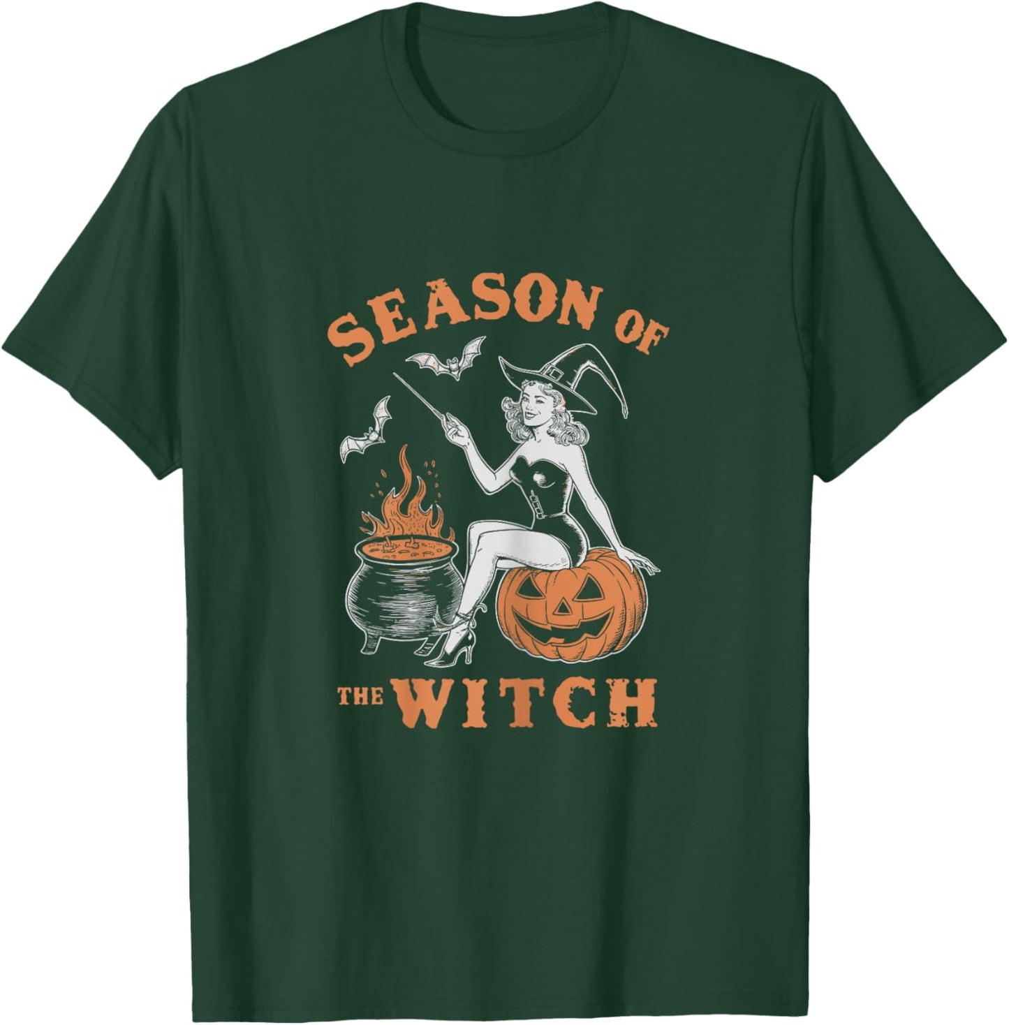 Season of the Witch Spooky Pumpkin Halloween T-Shirt - T-Shirt | Forest