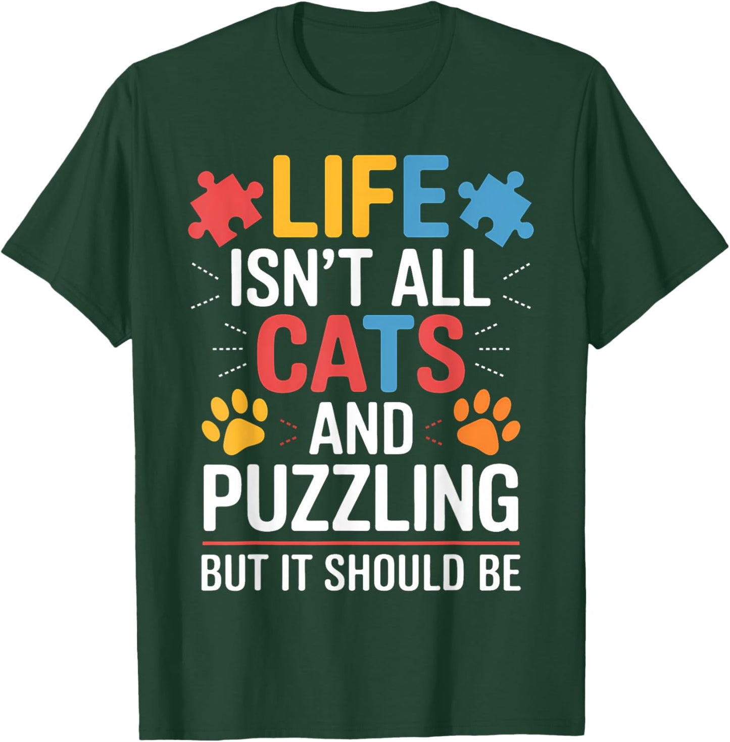 Puzzler Puzzles Cats Funny Jigsaw Puzzle T-Shirt - T-Shirt | Forest