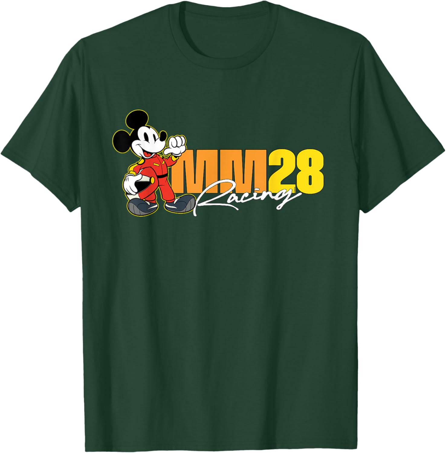 Disney MM28 Racing Mickey Mouse Race Car Driver Logo T-Shirt - T-Shirt | Forest