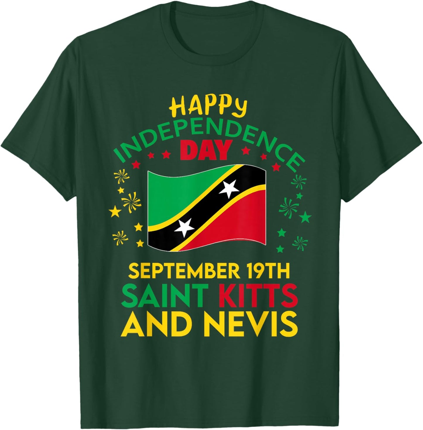 Saint Kitts and Nevis 42nd Independence Day Kittitian Pride T-Shirt - T-Shirt | Forest