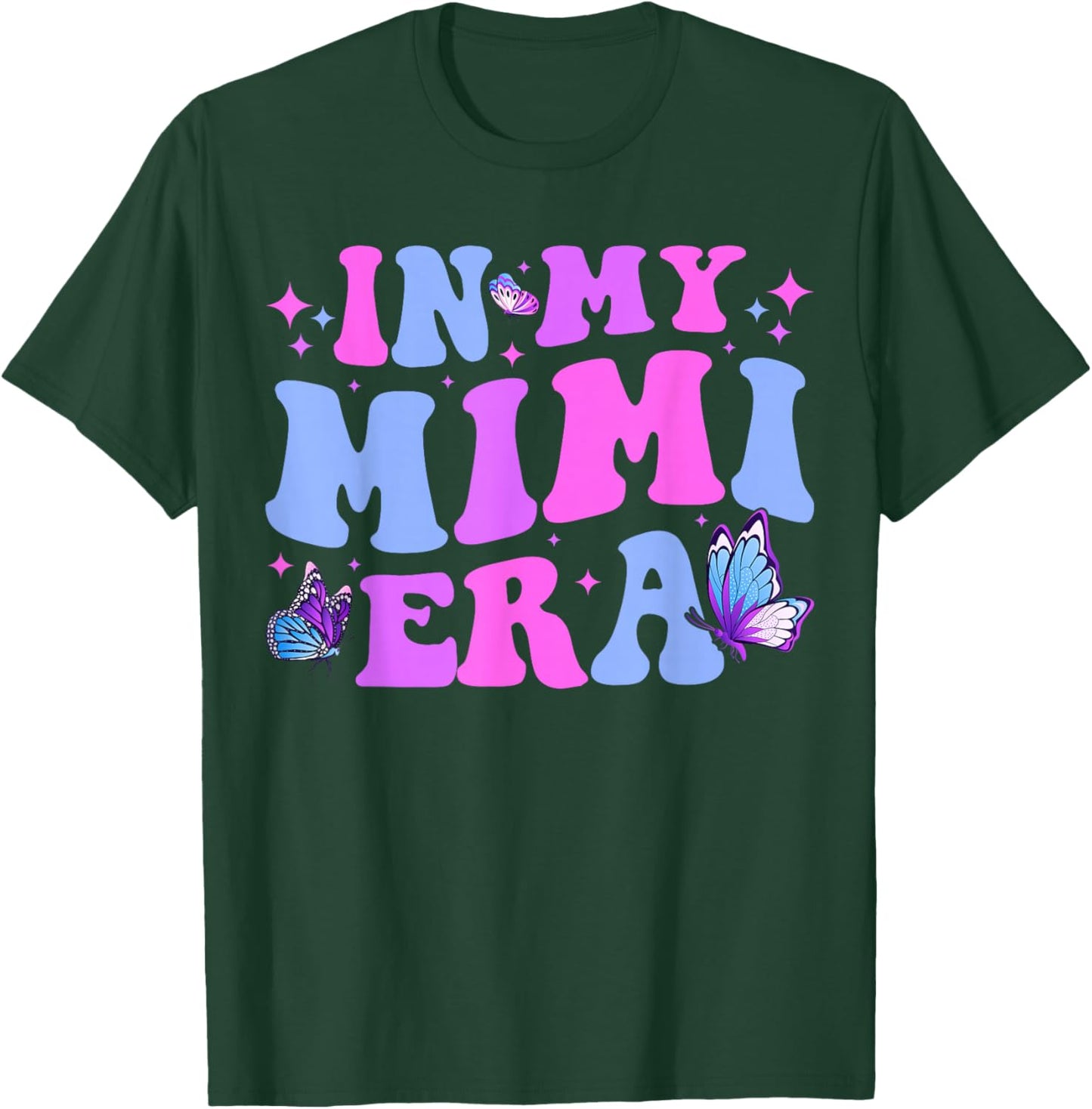 In My Mimi Era Mom Baby Announcement for Grandma Mothers Day , Small, Black T-Shirt - T-Shirt | Forest
