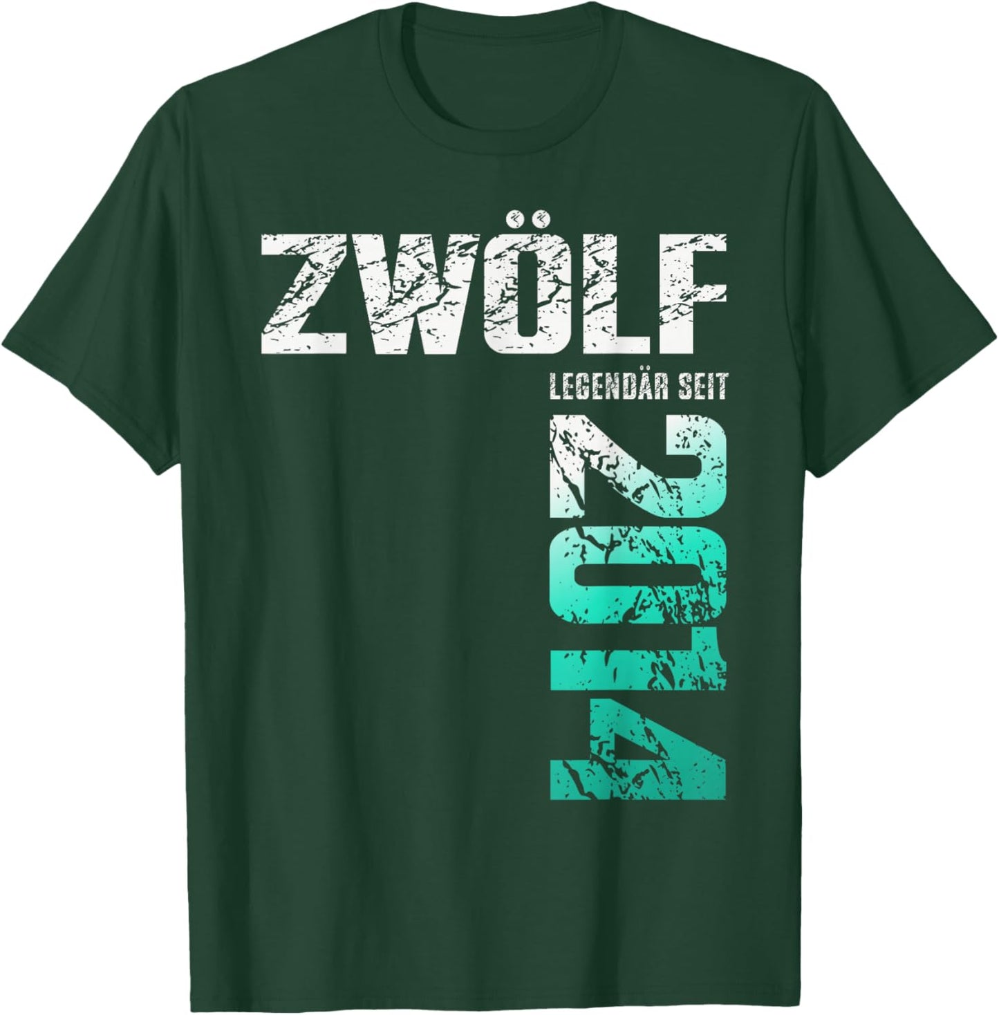 Twelve 12th Birthday Boy Legendary Since 2014 T-Shirt - T-Shirt | Forest
