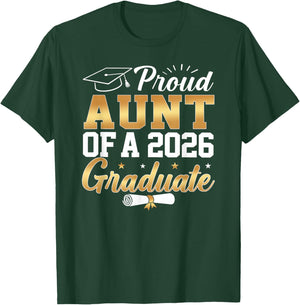 Senior Graduation Proud Aunt of A Class of 2026 Graduate T-Shirt - T-Shirt | Forest