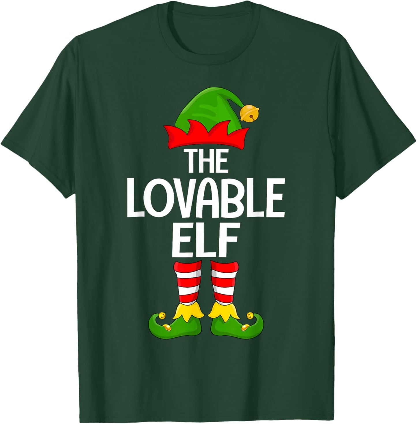 Lovable Elf Xmas Matching Family Elf Squad Christmas T-Shirt - T-Shirt | Forest