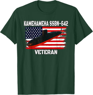 Submarine USS Kamehameha SSBN-642 Veteran Grandfather Dad T-Shirt - T-Shirt | Forest