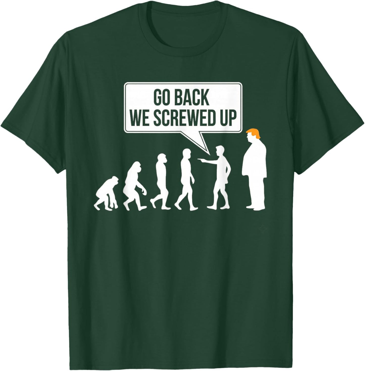 Funny Political Humor Anti-Trump Evolution T-Shirt - T-Shirt | Forest