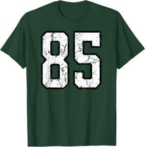 White and Black Sports Number 85 Jersey Uniform Player T-Shirt - T-Shirt | Forest