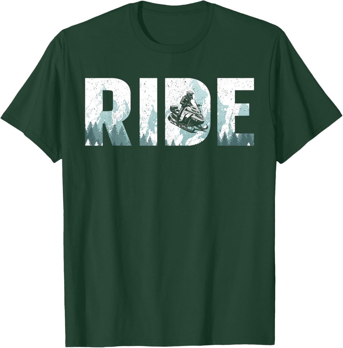 Funny Snowmobile Design Women Snowmobile Lovers T-Shirt - T-Shirt | Forest