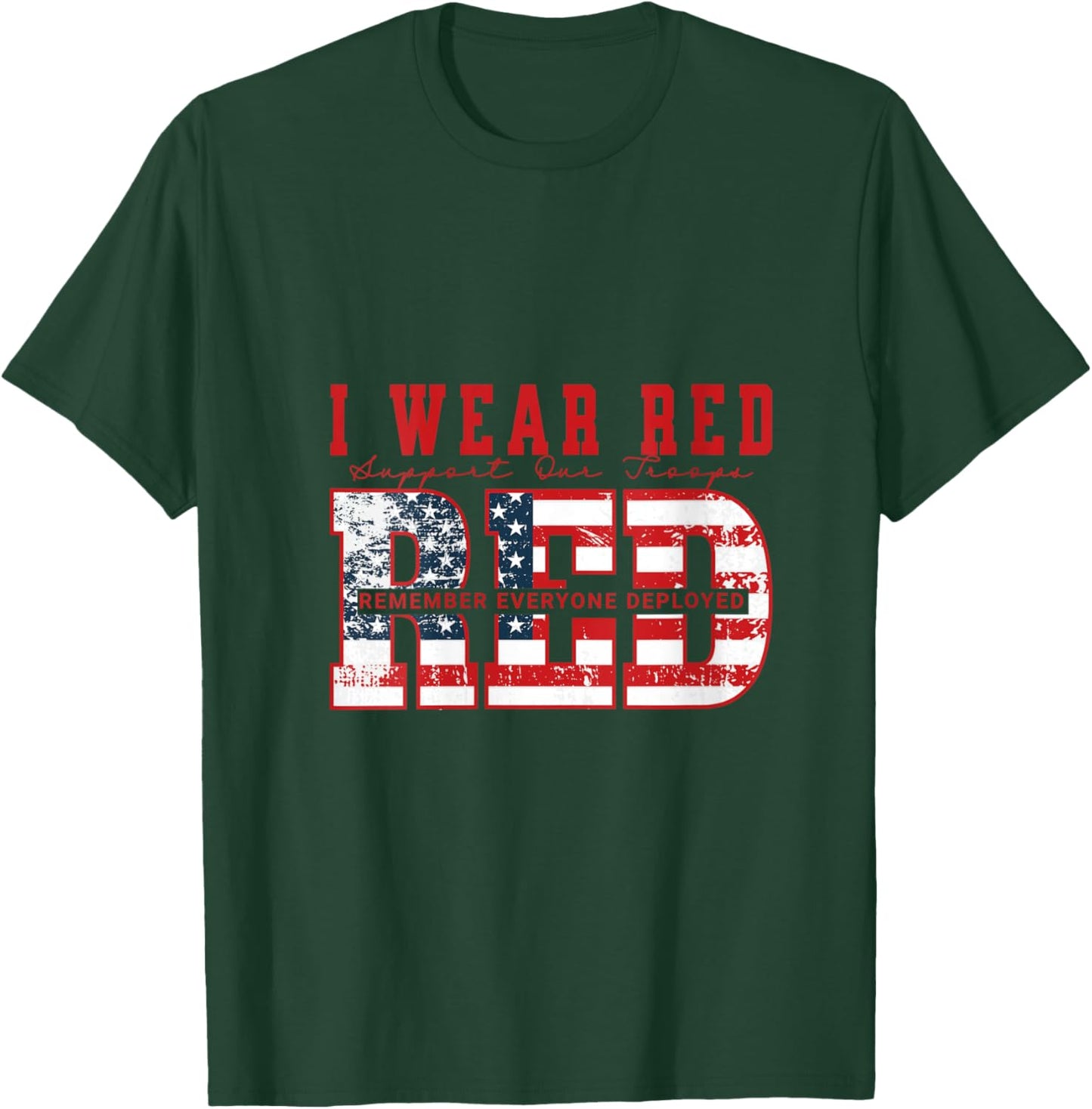 Women's We Wear Red Friday Remember Everyone Deployed Men Women Kids V-Neck T-Shirt - T-Shirt | Forest