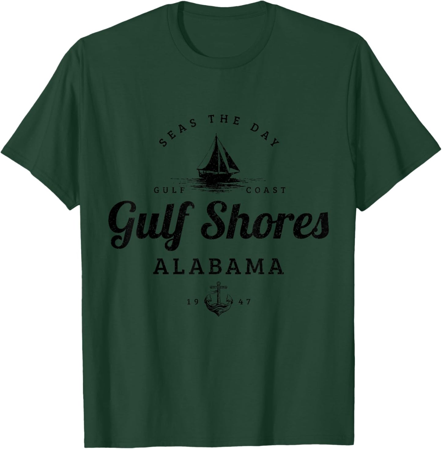 Gulf Shores Alabama Sail Boat Sailing T-Shirt - T-Shirt | Forest