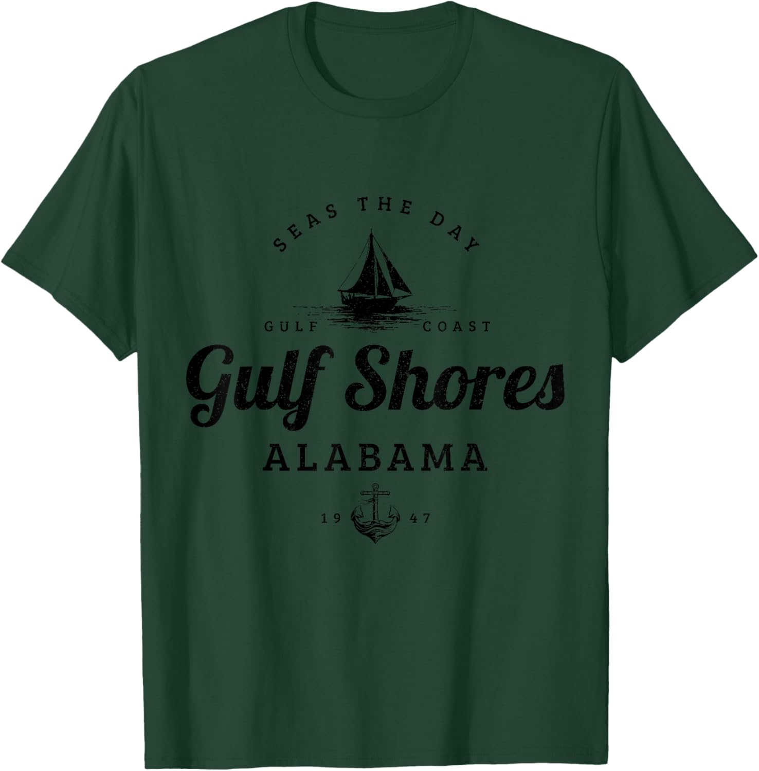 Gulf Shores Alabama Sail Boat Sailing T-Shirt - T-Shirt | Forest