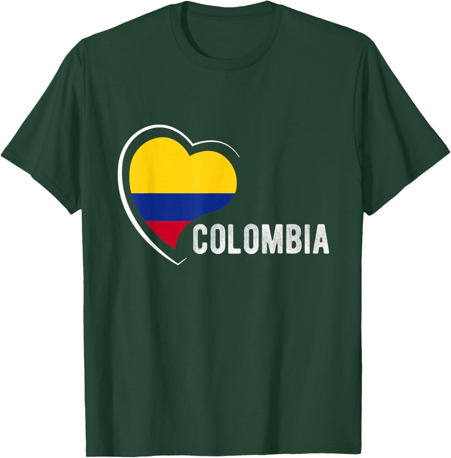 Colombia National Pride Heart Flag Colombian National T-Shirt - T-Shirt | Forest