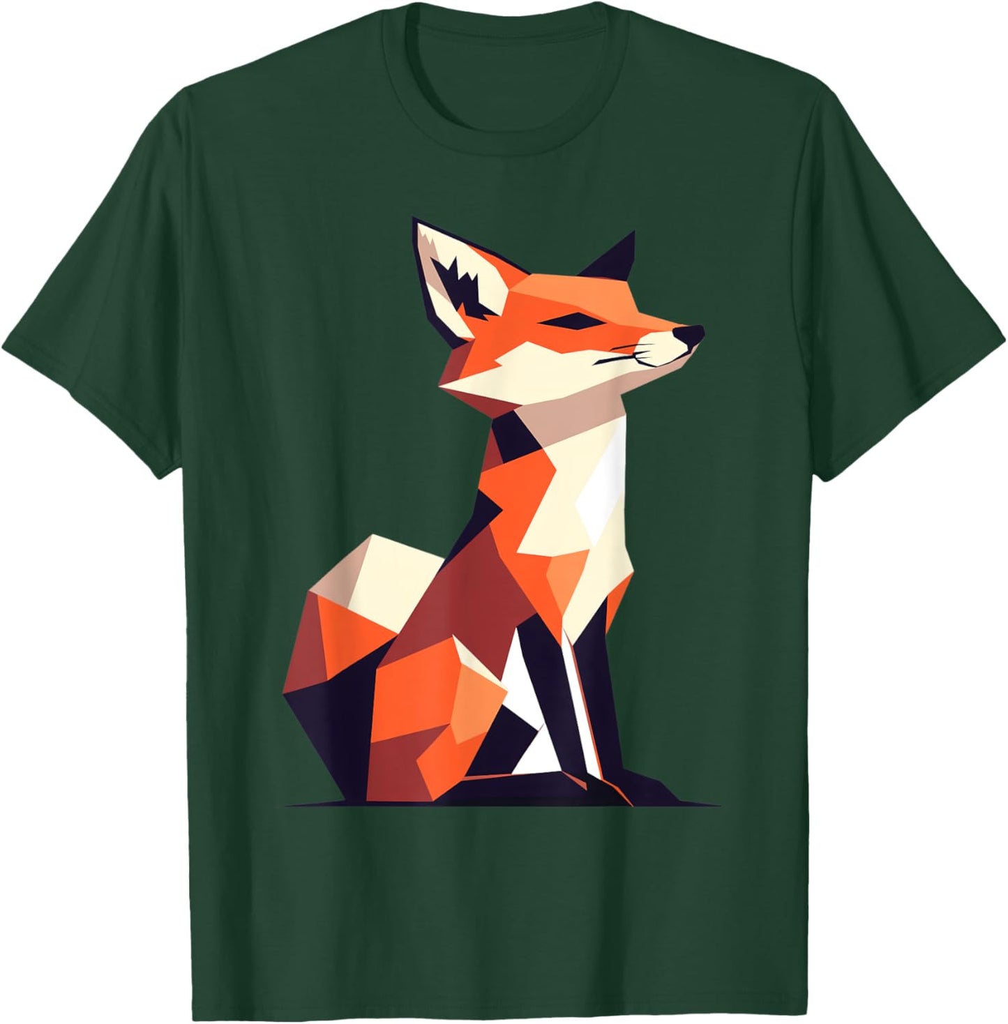 Geometric Fox Animal Forest Nature Wildlife Men Women Kids T-Shirt - T-Shirt | Forest