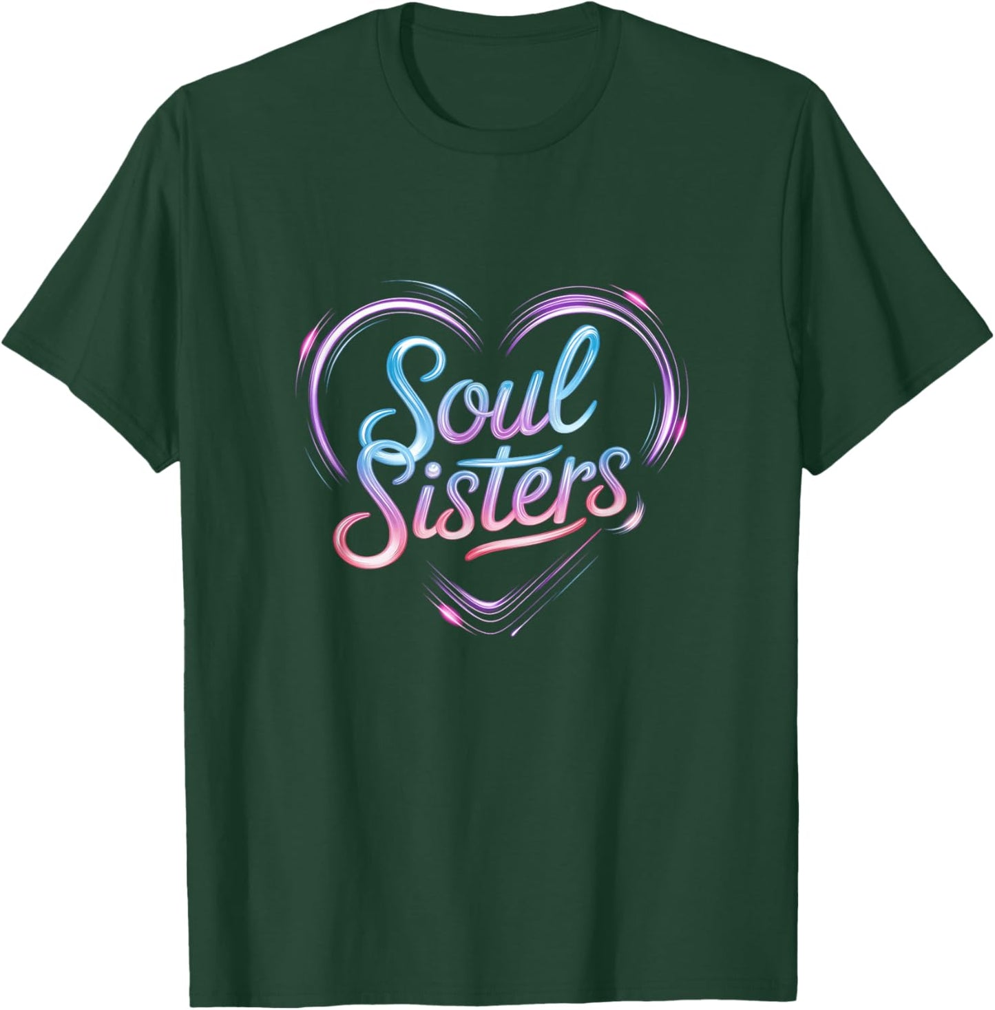 Vibrant Soul Sisters Heart Design T-Shirt - T-Shirt | Forest