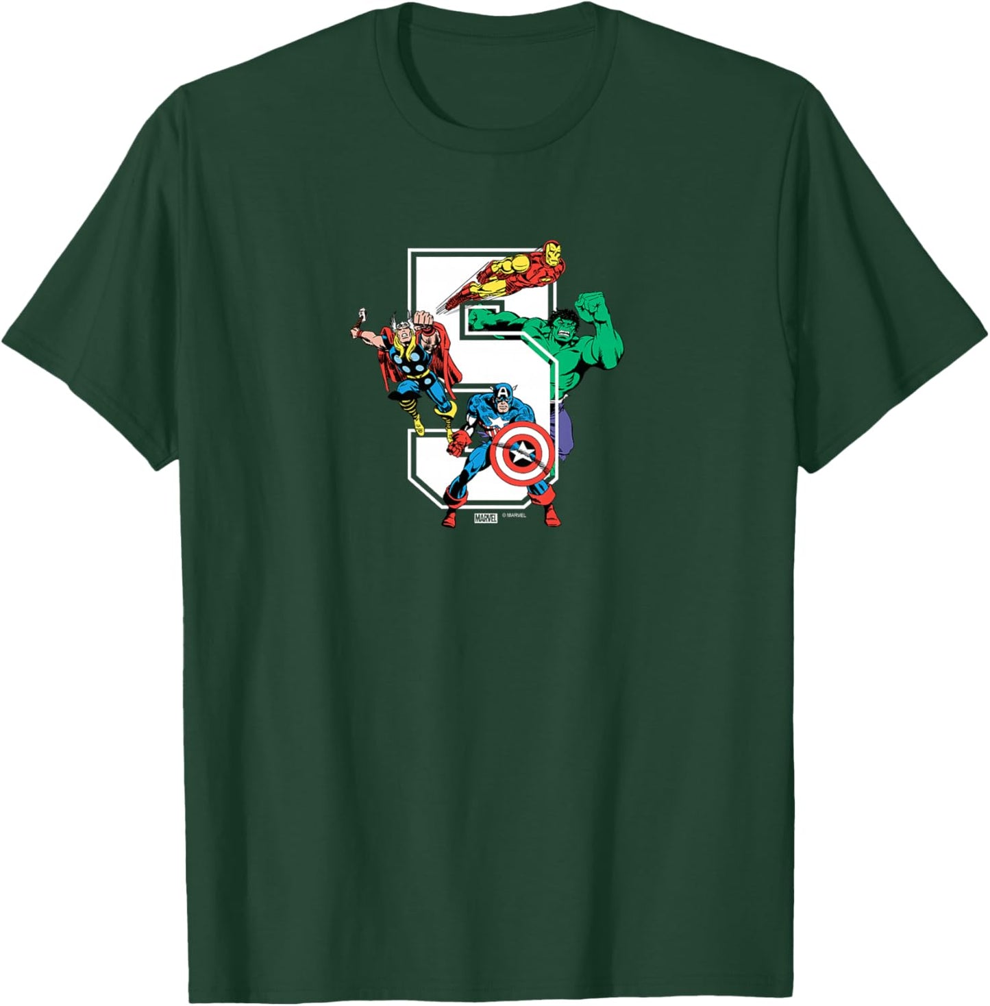 Kids Marvel - Avengers 5th Birthday T-Shirt - T-Shirt | Forest