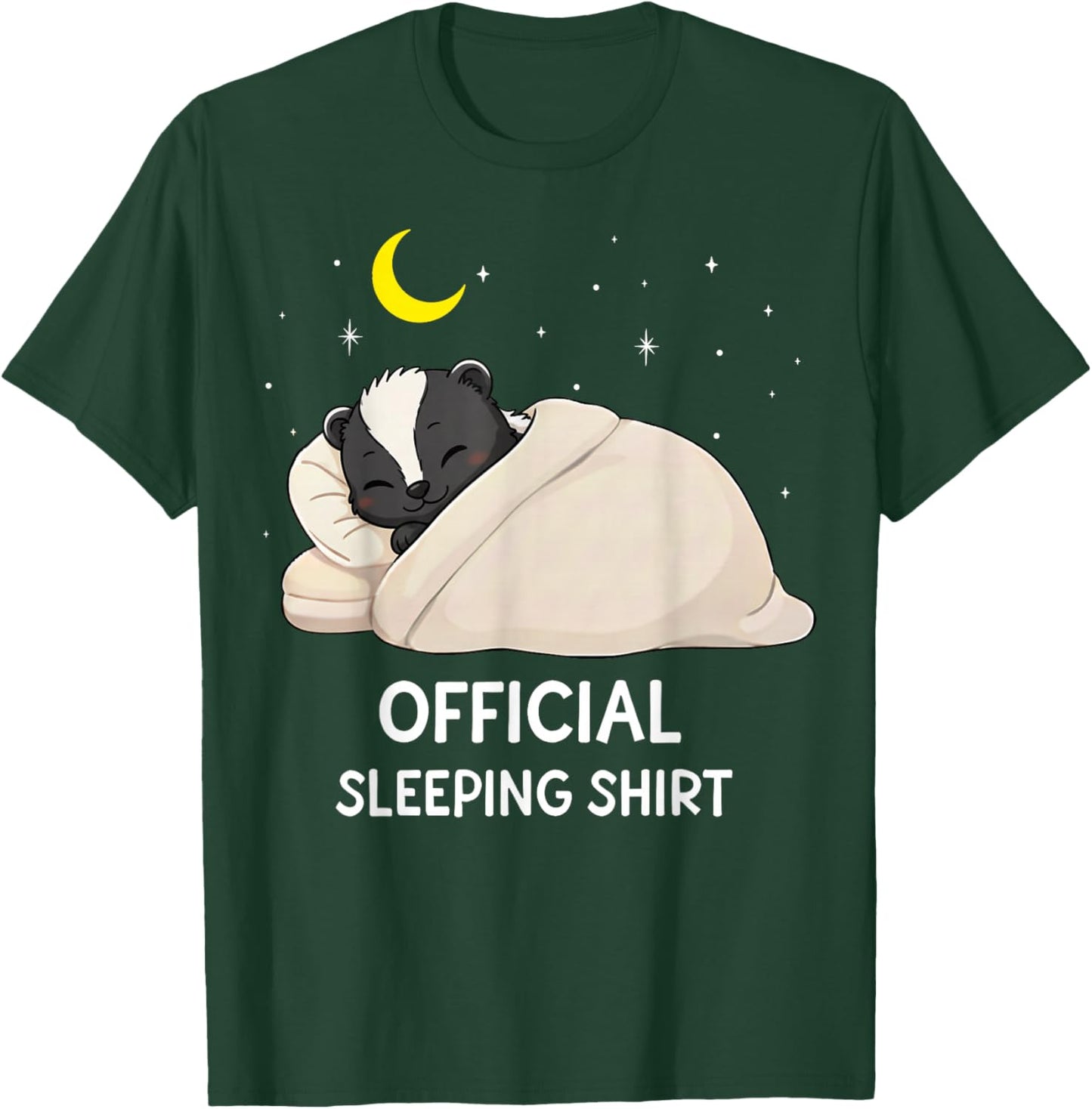 Funny Skunk Official Sleepshirt Pajama Zoo Boys Girls Kids T-Shirt - T-Shirt | Forest