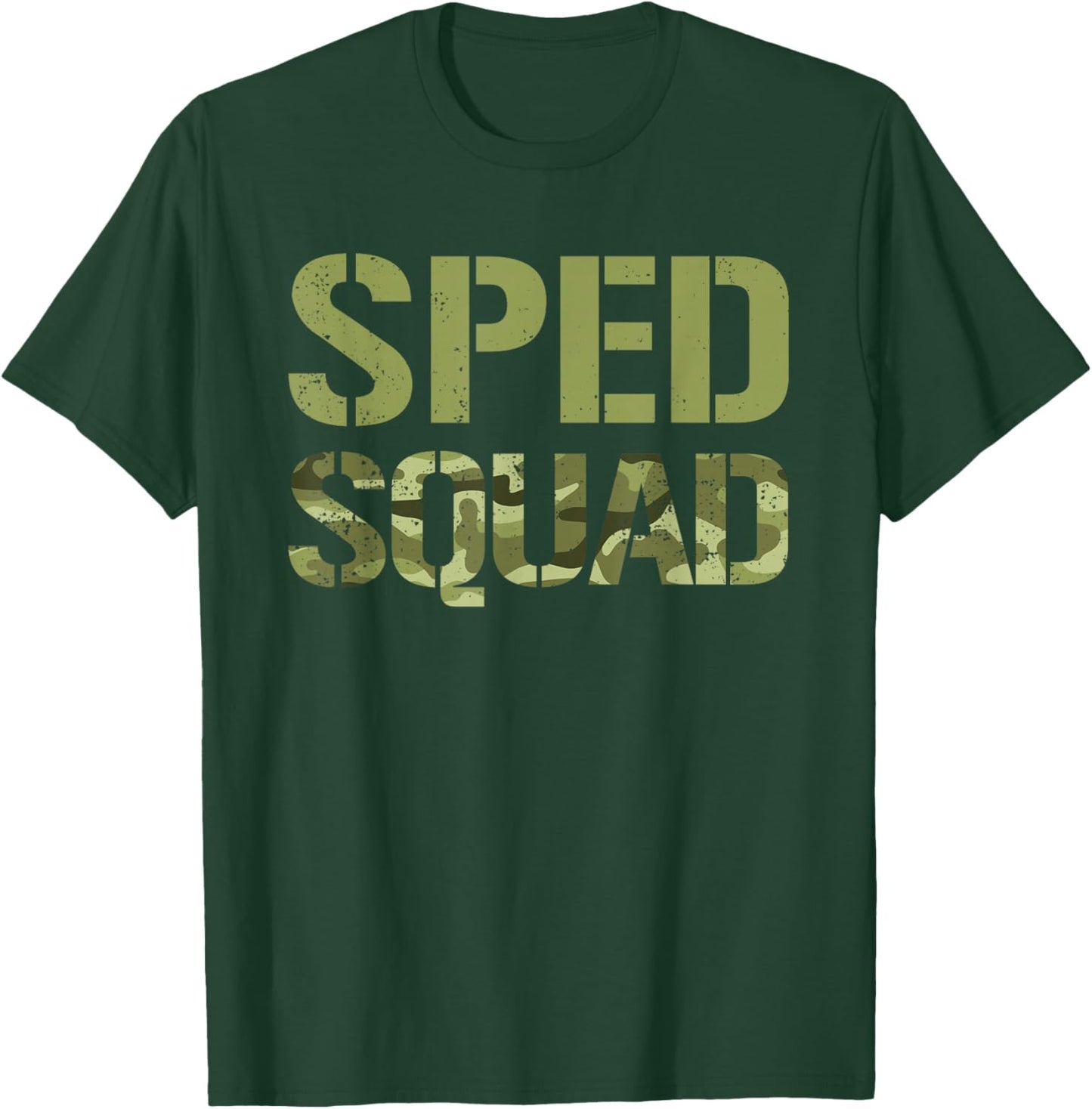 Camo Special Education Camouflage Retro Camo SPED Squad T-Shirt - T-Shirt | Forest