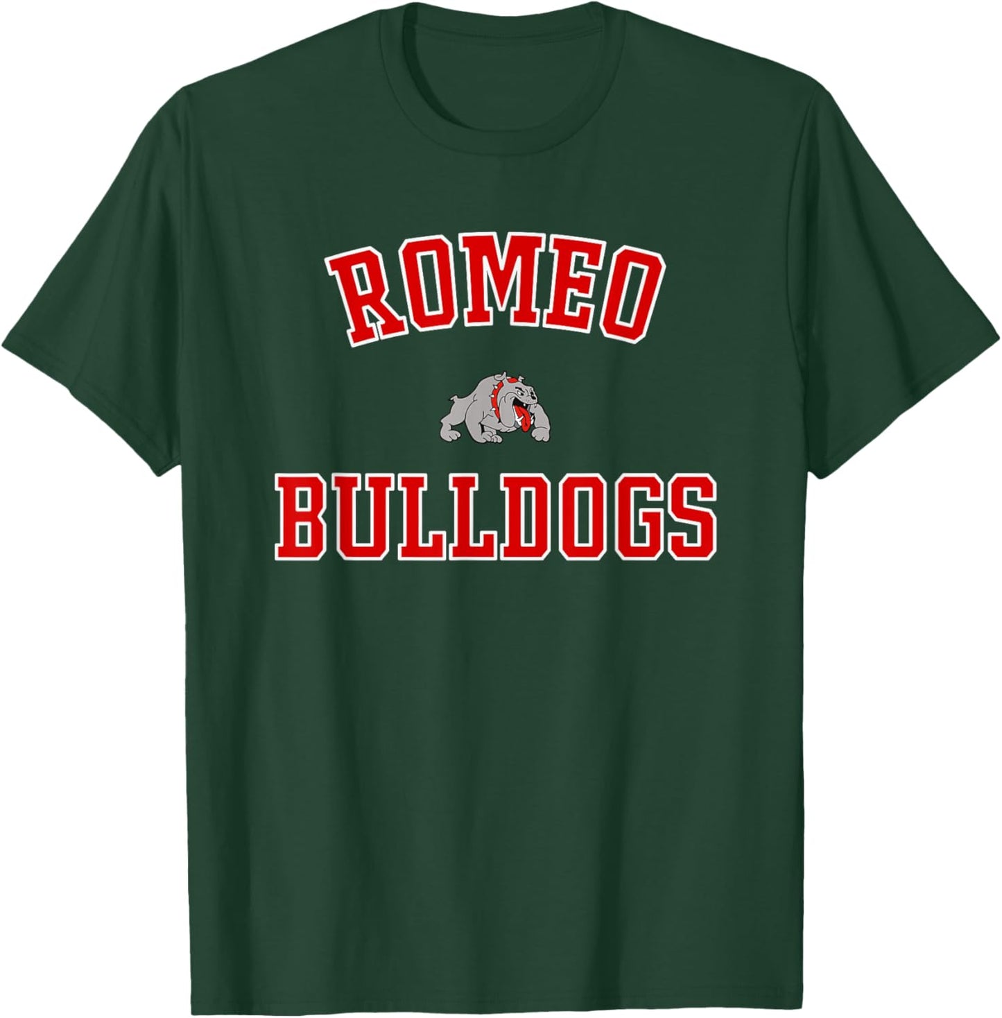 Romeo Bulldogs Logo Varsity HS T-Shirt - T-Shirt | Forest