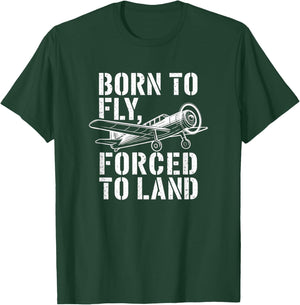 Funny Pilot Plane Design Art Men Women Aviation Airline T-Shirt - T-Shirt | Forest