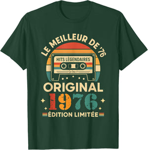 50 Years Anniversary Man 1976 Cassette Retro T-Shirt - T-Shirt | Forest
