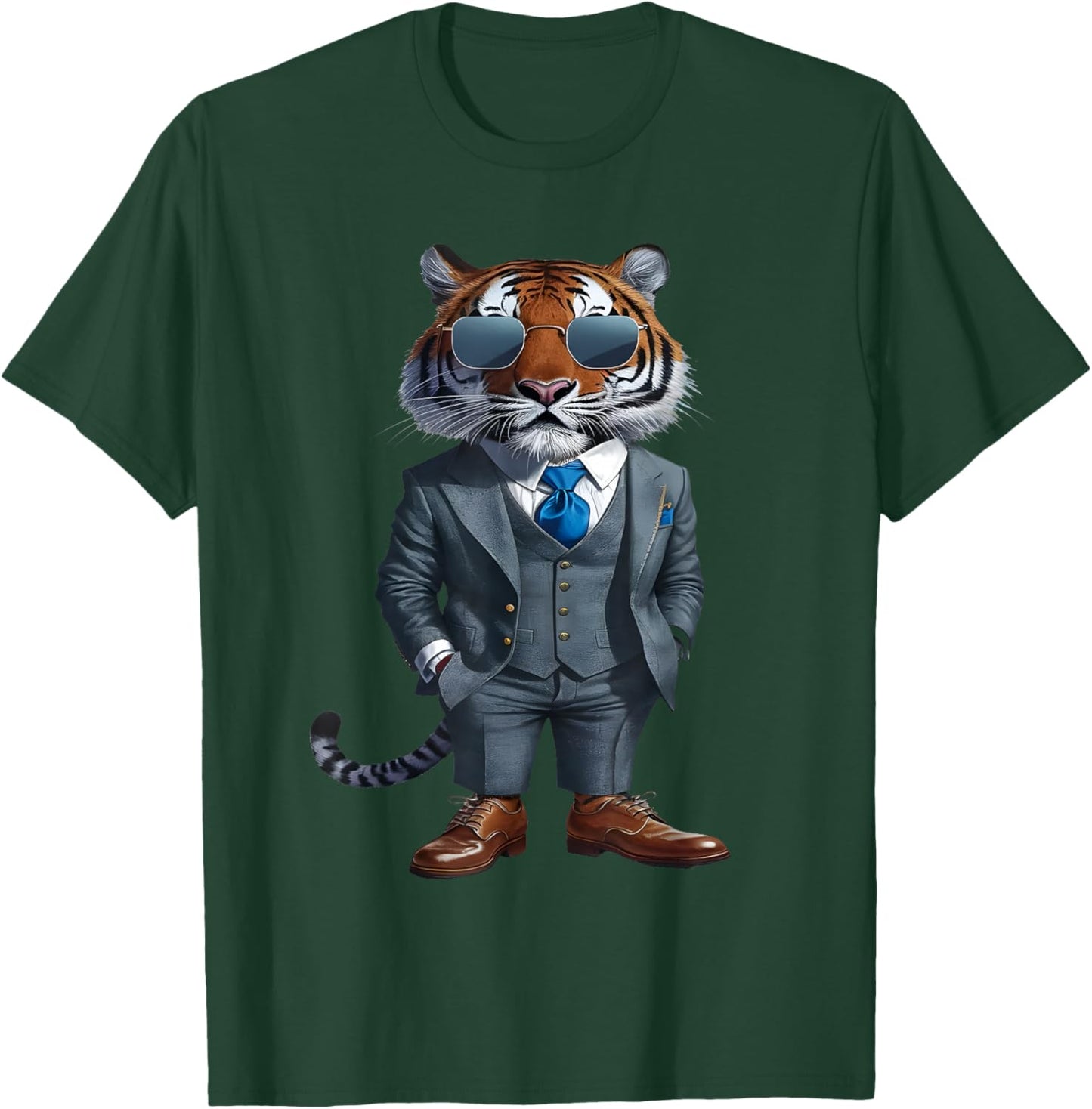 Tiger Men Woman Tiger In Suit Tiger T-Shirt - T-Shirt | Forest