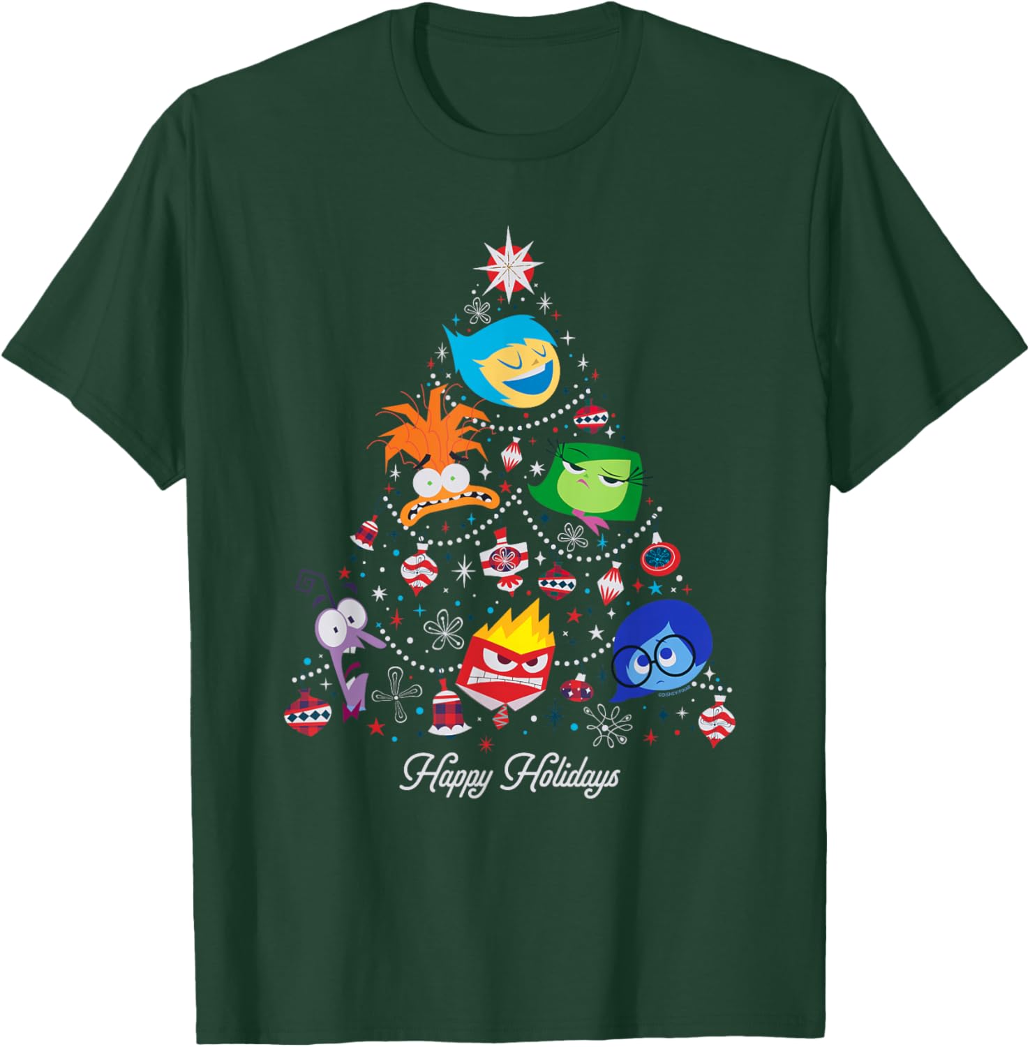 Disney and Pixar’s Inside Out 2 Emotions Christmas Tree T-Shirt - T-Shirt | Forest