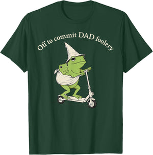 Dad Frog Off to Commit Dad Foolery Funny Father's Day Dada T-Shirt - T-Shirt | Forest