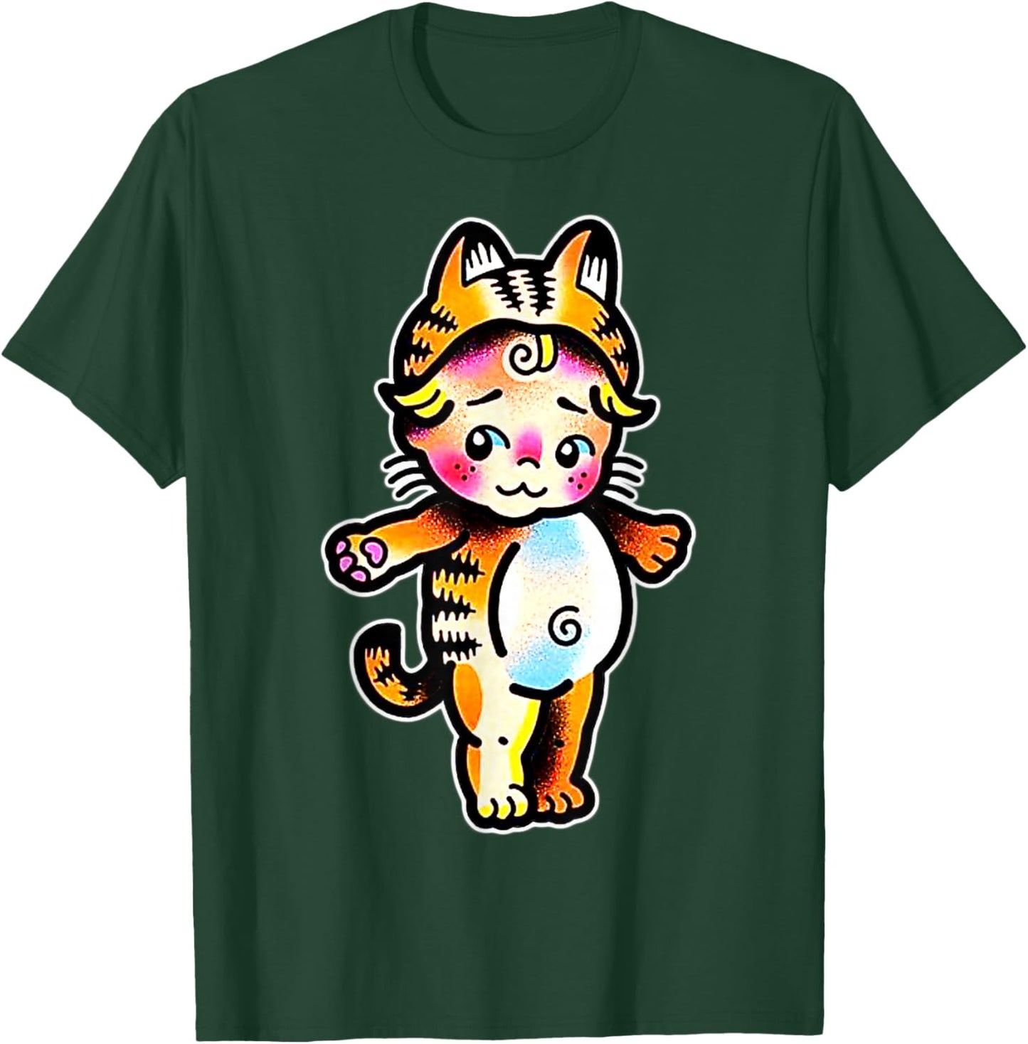 Kewpie Baby Tiger Cat T-Shirt - T-Shirt | Forest
