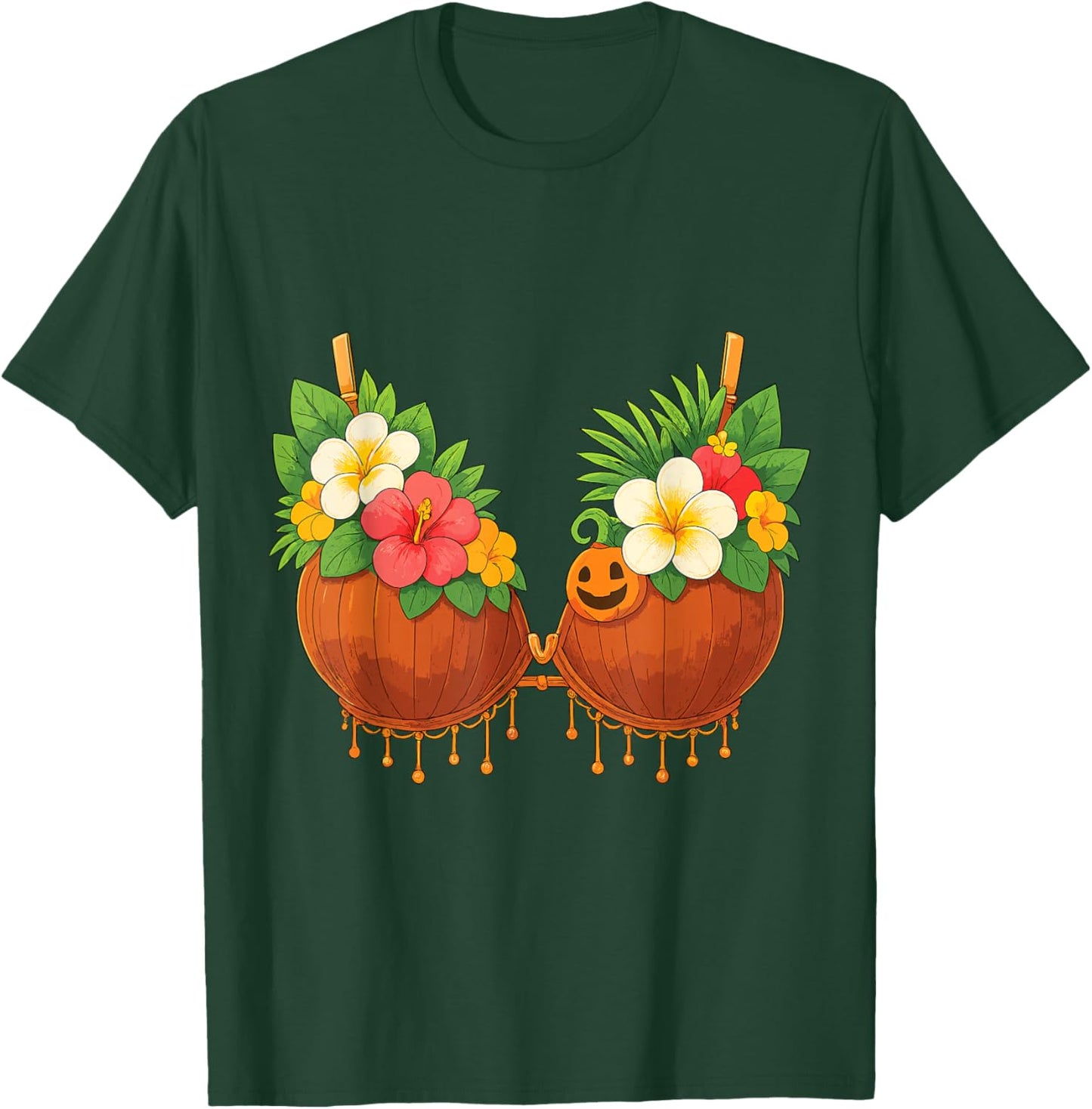 Coconut Bra DIY Hawaiian Costume Funny Summer Shirt T-Shirt - T-Shirt | Forest