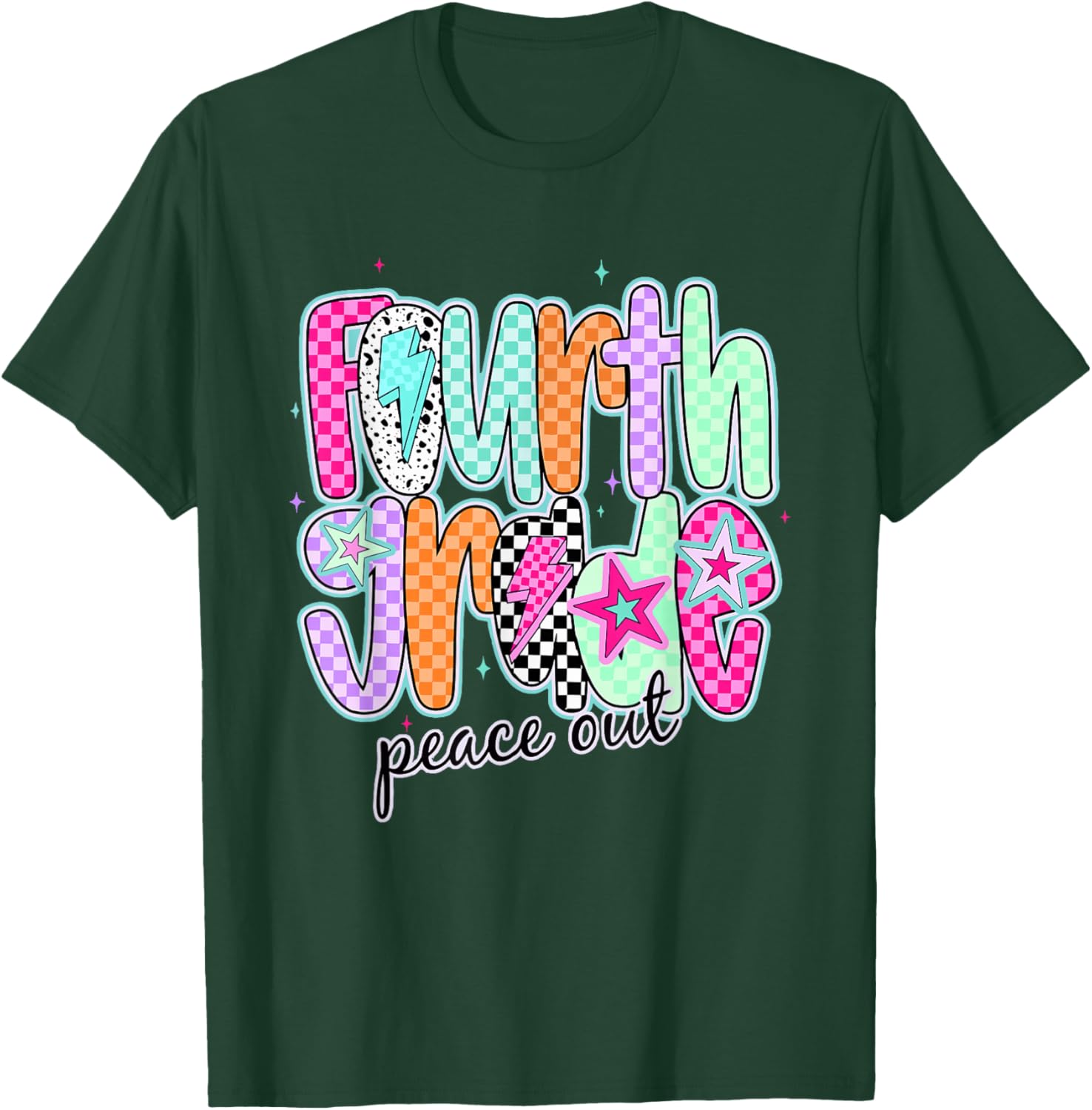 Fourth Grade Peace Out Last Day of School End of School Year T-Shirt - T-Shirt | Forest
