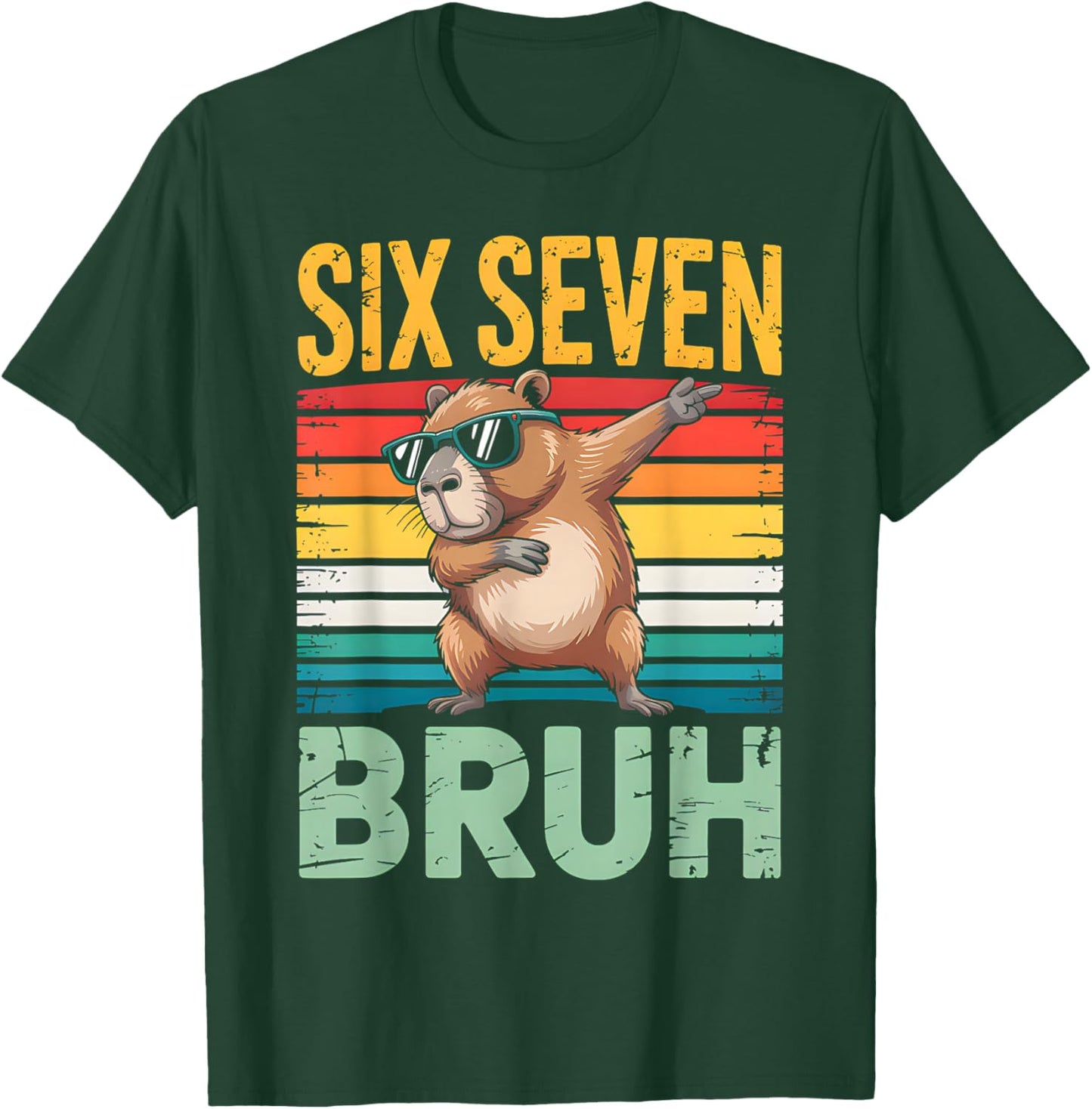Funny 67 Meme Boys Kids 6 7 Dabbing Six Seven Bruh Capybara T-Shirt - T-Shirt | Forest