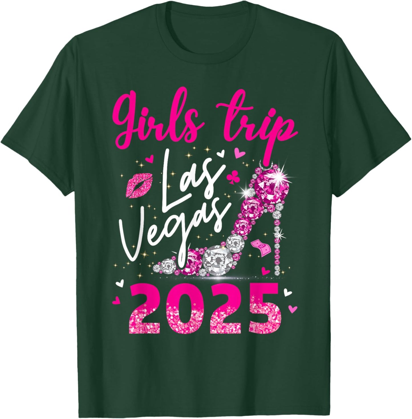 Las Vegas Girls Trip 2025 Girls Weekend Party Friend Match T-Shirt - T-Shirt | Forest