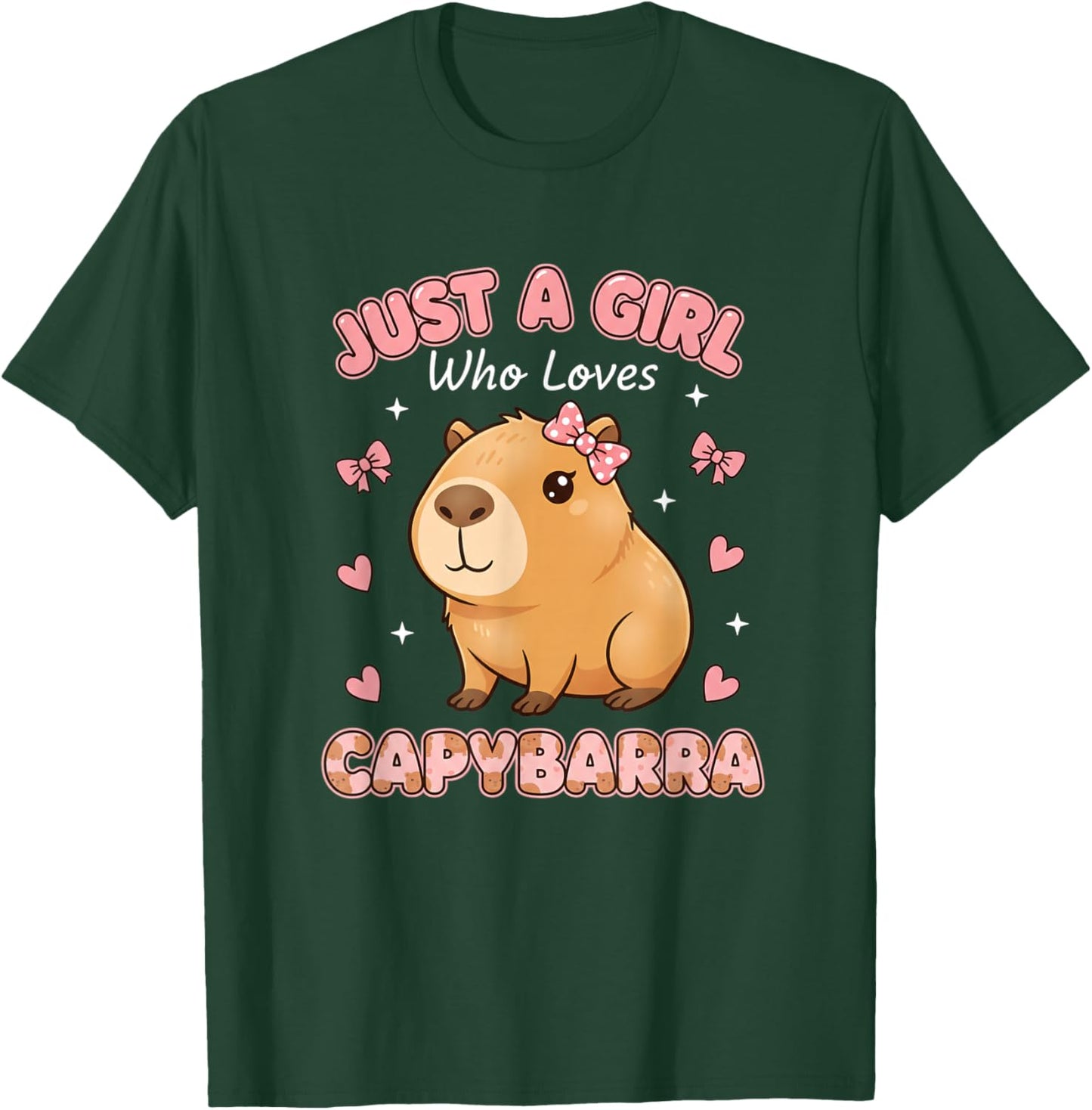 Just A Girl Who Loves Capybarra Kids Cute Capybara Cartoon T-Shirt - T-Shirt | Forest