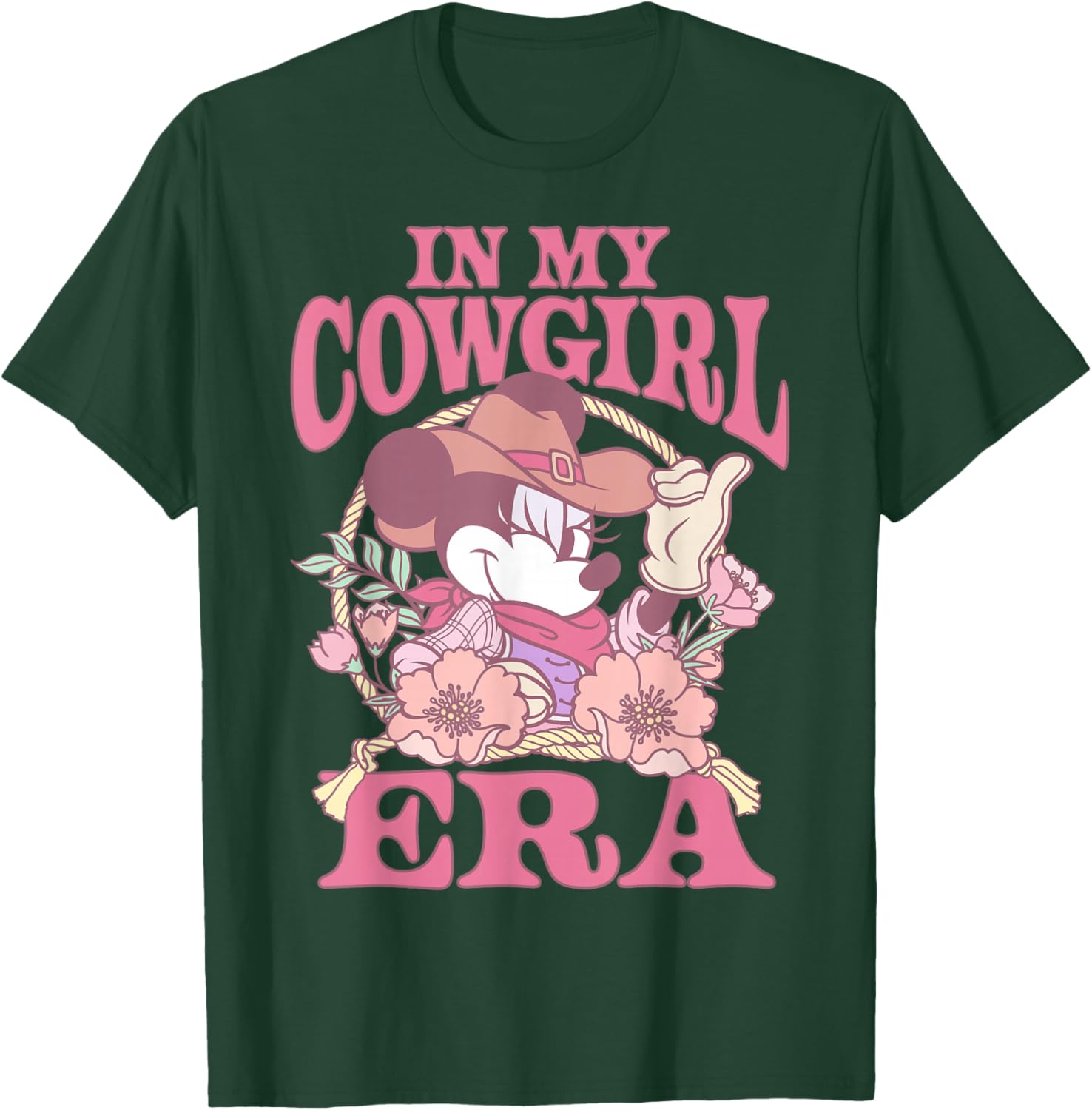 Disney Minnie Mouse in My Cowgirl Era Flower Frame T-Shirt - T-Shirt | Forest
