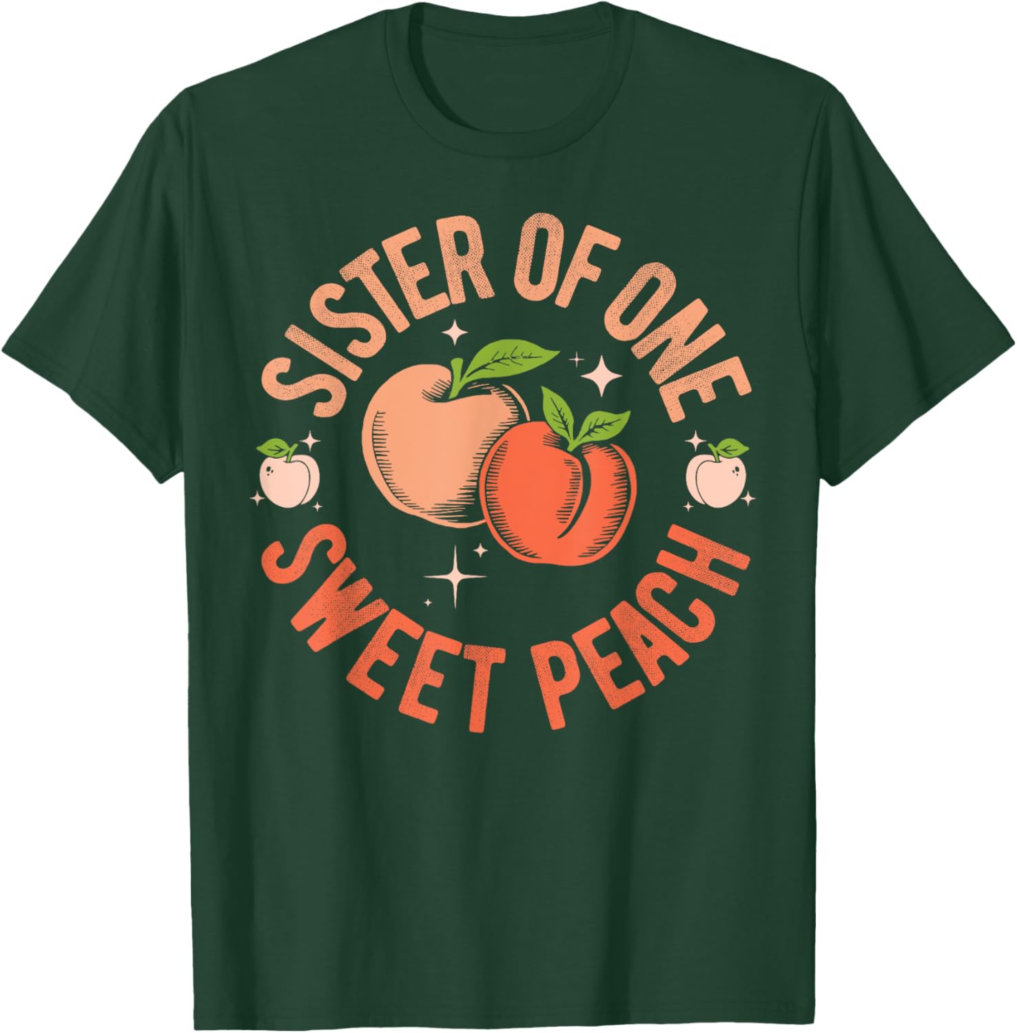 Sister First Birthday One Sweet Peach Bday Family Matching T-Shirt - T-Shirt | Forest