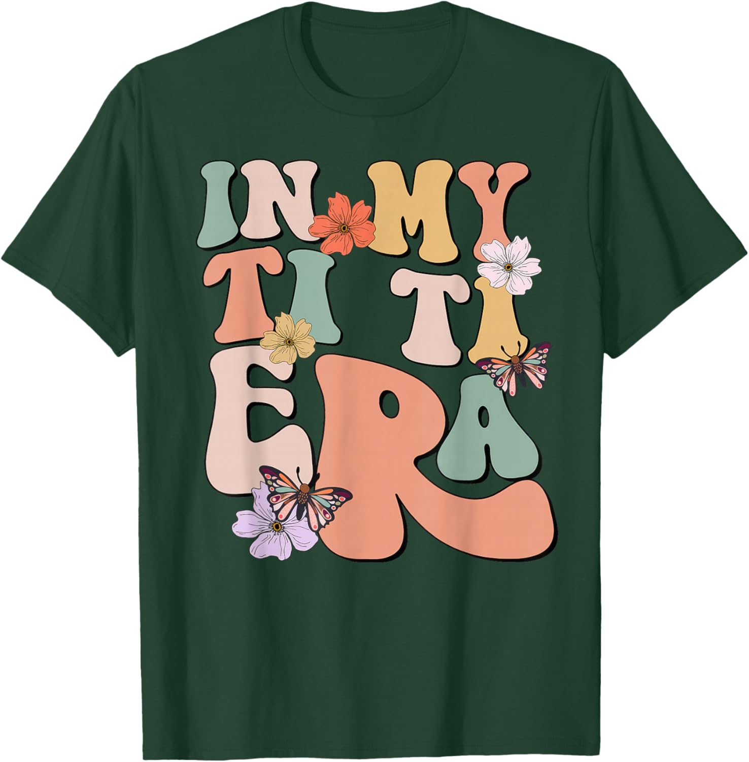 Retro Groovy In My Ti Ti Era Butterfly Mother's Day T-Shirt - T-Shirt | Forest
