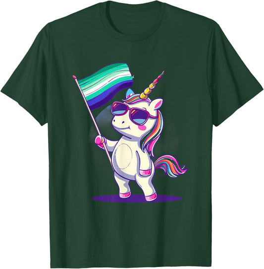 Unicorn MLM Pride LGBT MLM-Flagge Schwule Männliche Flagge LGBTQ T-Shirt - T-Shirt | Forest