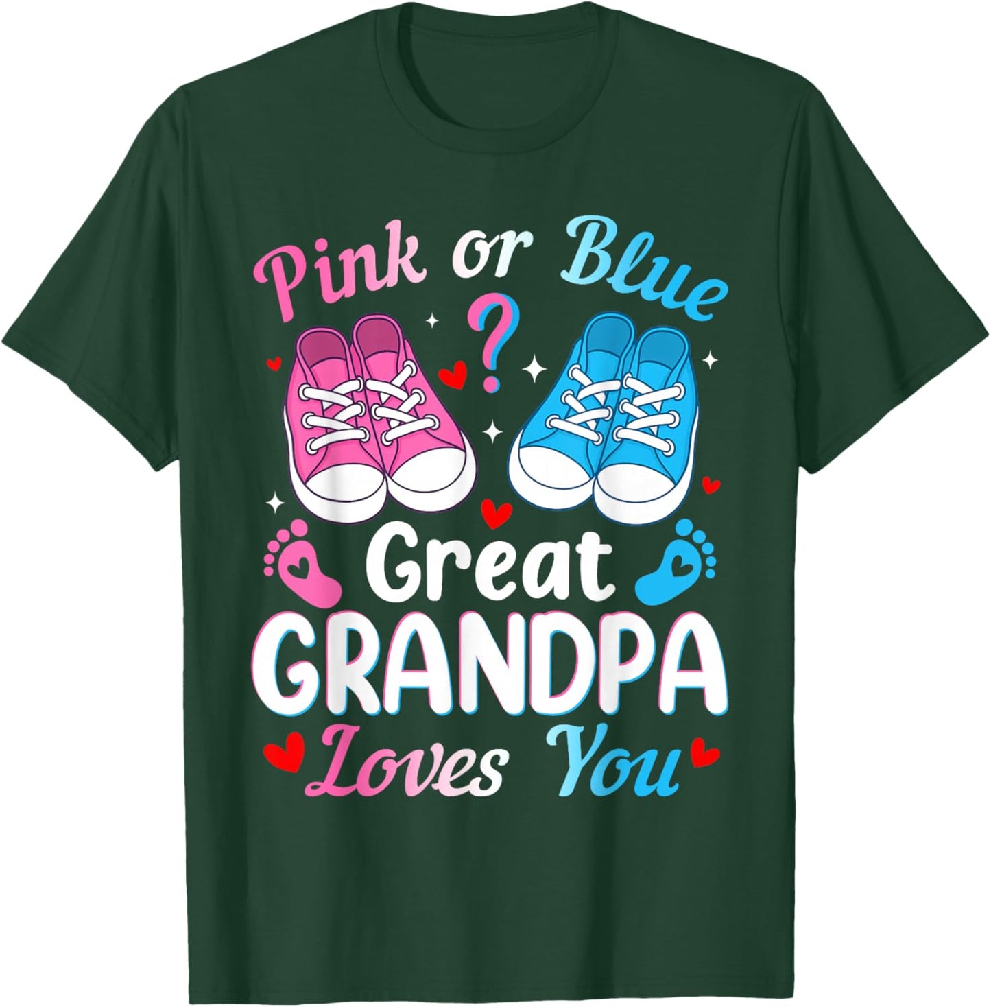Pink or Blue Great Grandpa Loves You Baby Boy Girl T-Shirt - T-Shirt | Forest