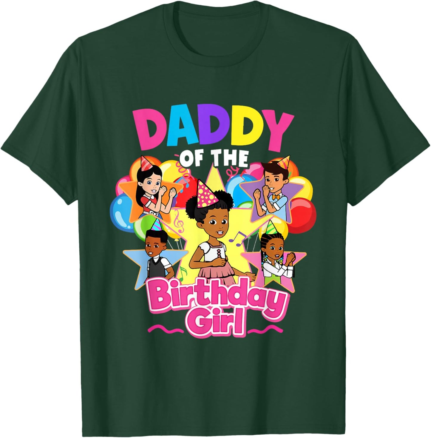 Daddy of Birthday Girl Gracie Pink Doll Family Decorations T-Shirt - T-Shirt | Forest
