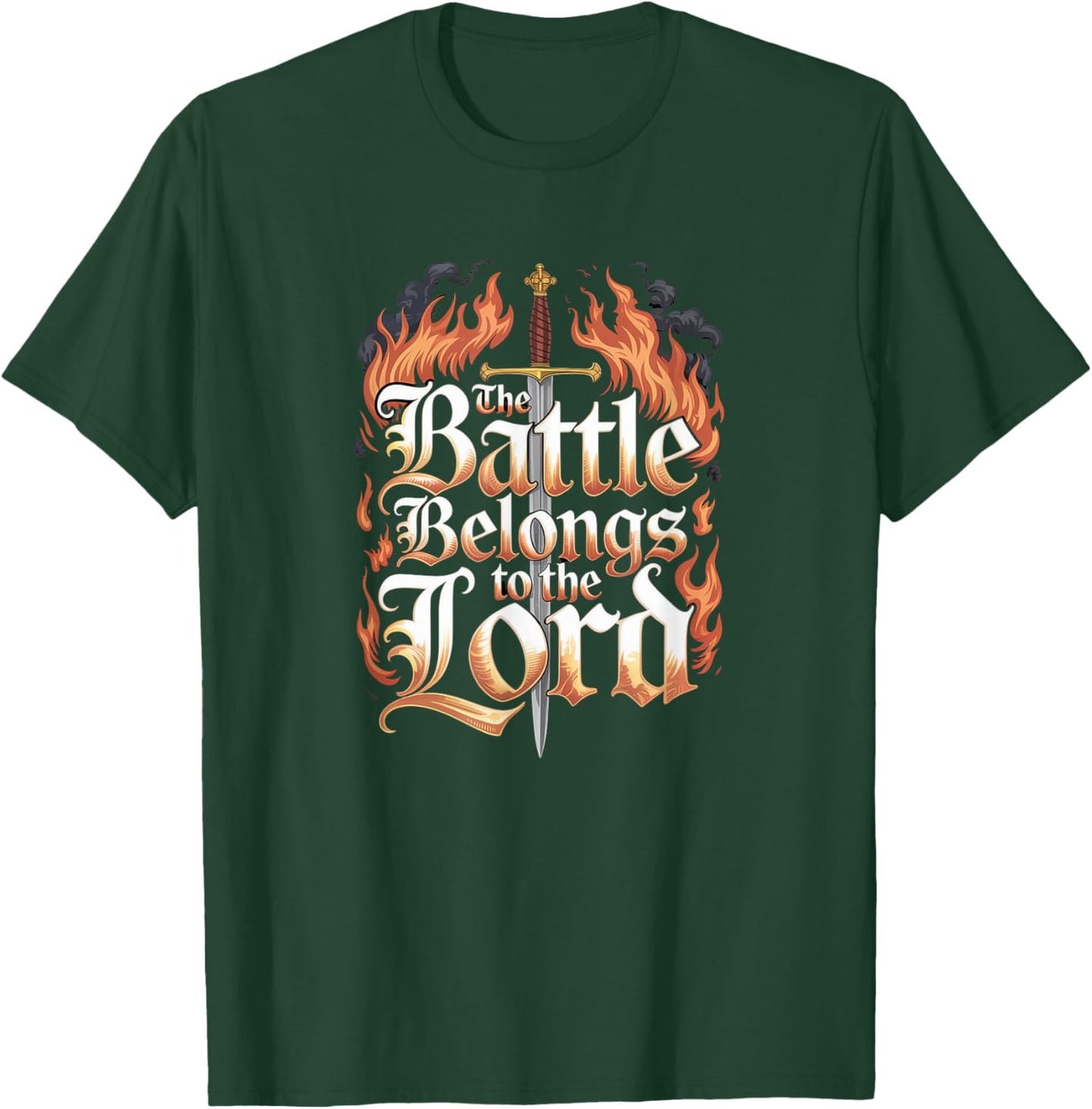The Battle Belongs to The Lord T-Shirt - T-Shirt | Forest
