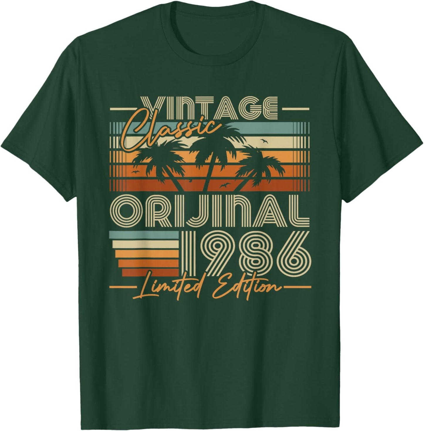 Vintage 1986 Rétro Cadeau 40 Ans Anniversaire Hommes Femmes T-Shirt - T-Shirt | Forest