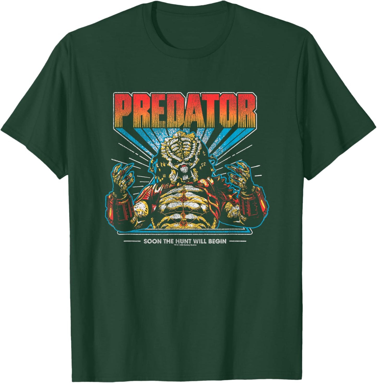 Predator Soon The Hunt Will Begin Big Chest Retro Poster T-Shirt - T-Shirt | Forest
