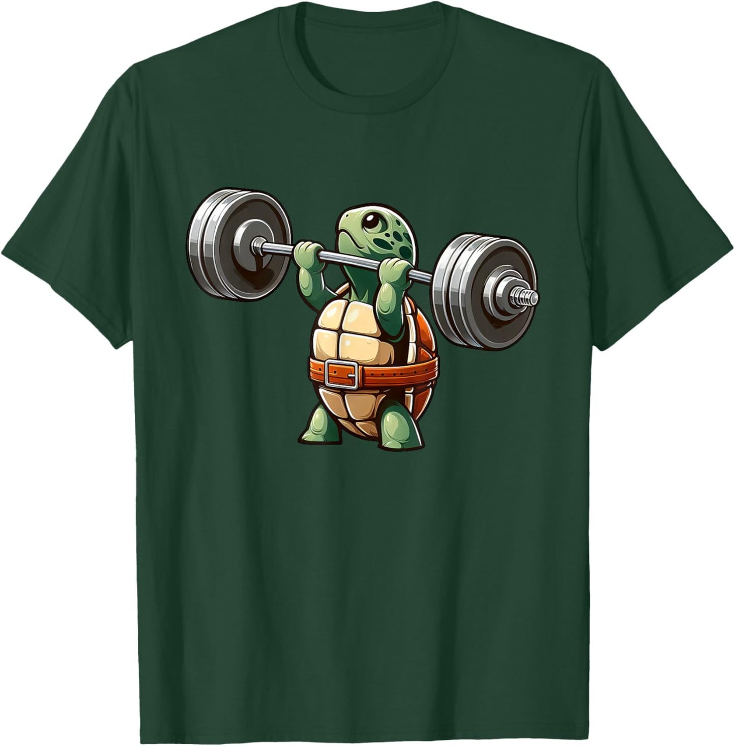 Turtle Weightlifter Strong Workout Gym T-Shirt - T-Shirt | Forest