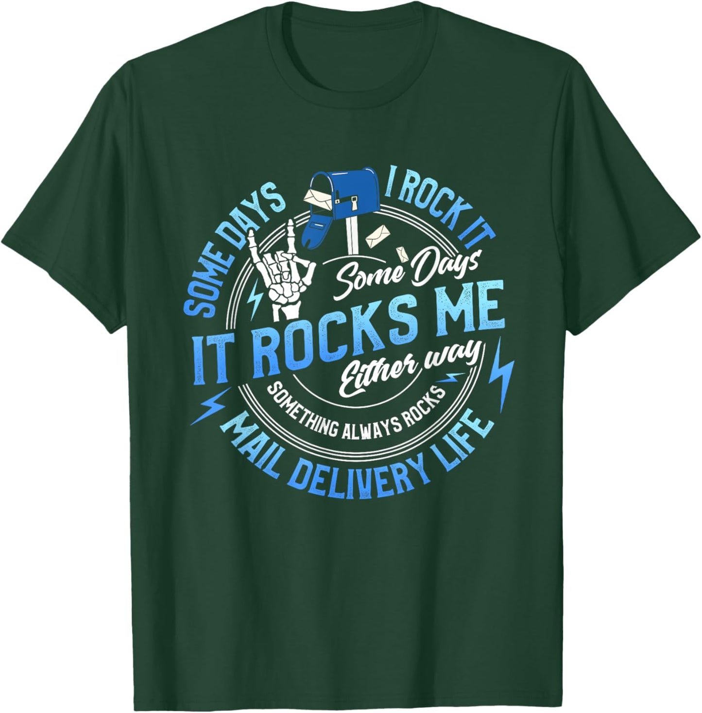 Mail Carrier Monday Face Funny Postal Worker Mailman T-Shirt - T-Shirt | Forest