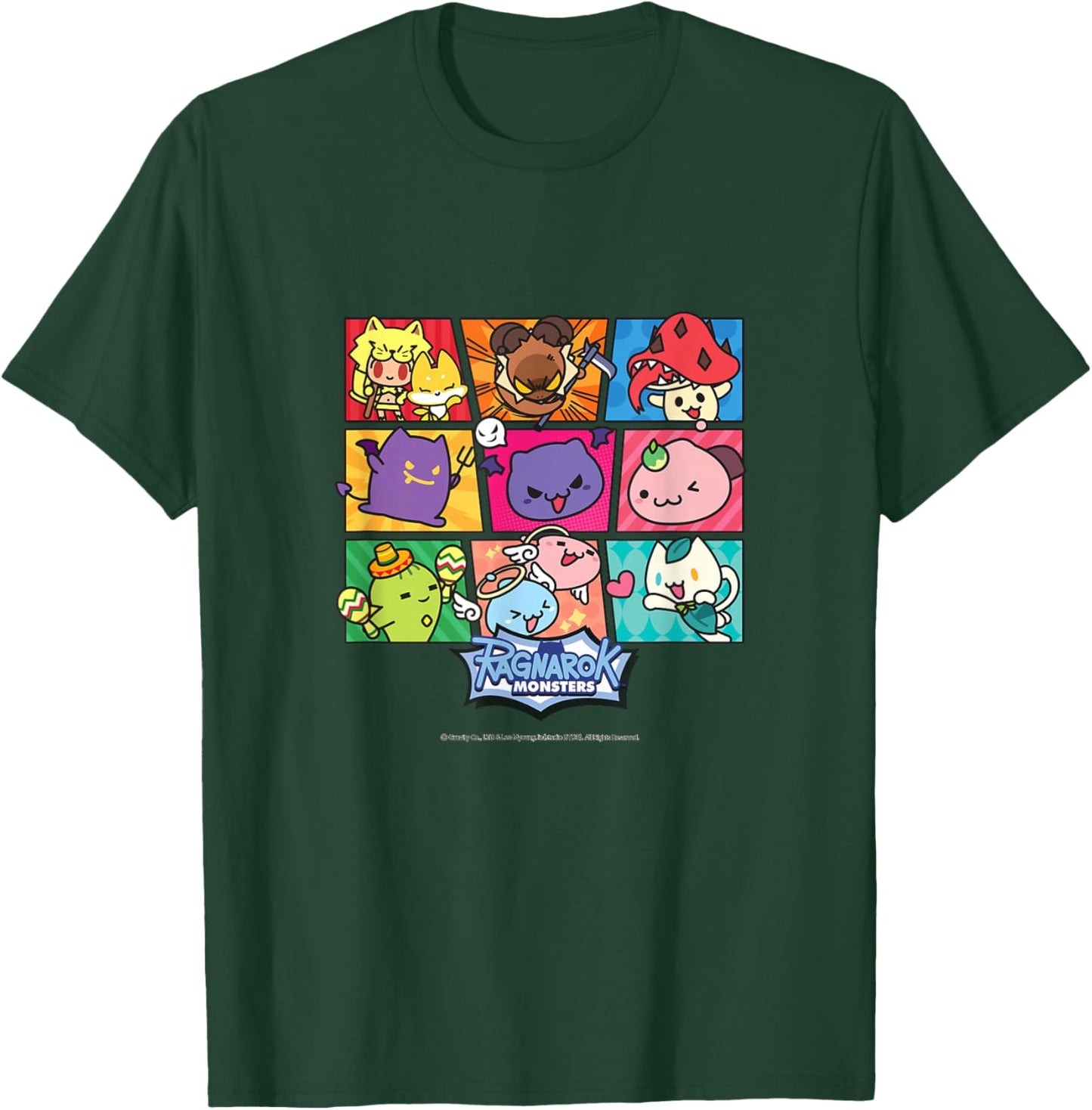 [Limited] Cute Cartoon Grid Character - Ragnarok T-Shirt - T-Shirt | Forest