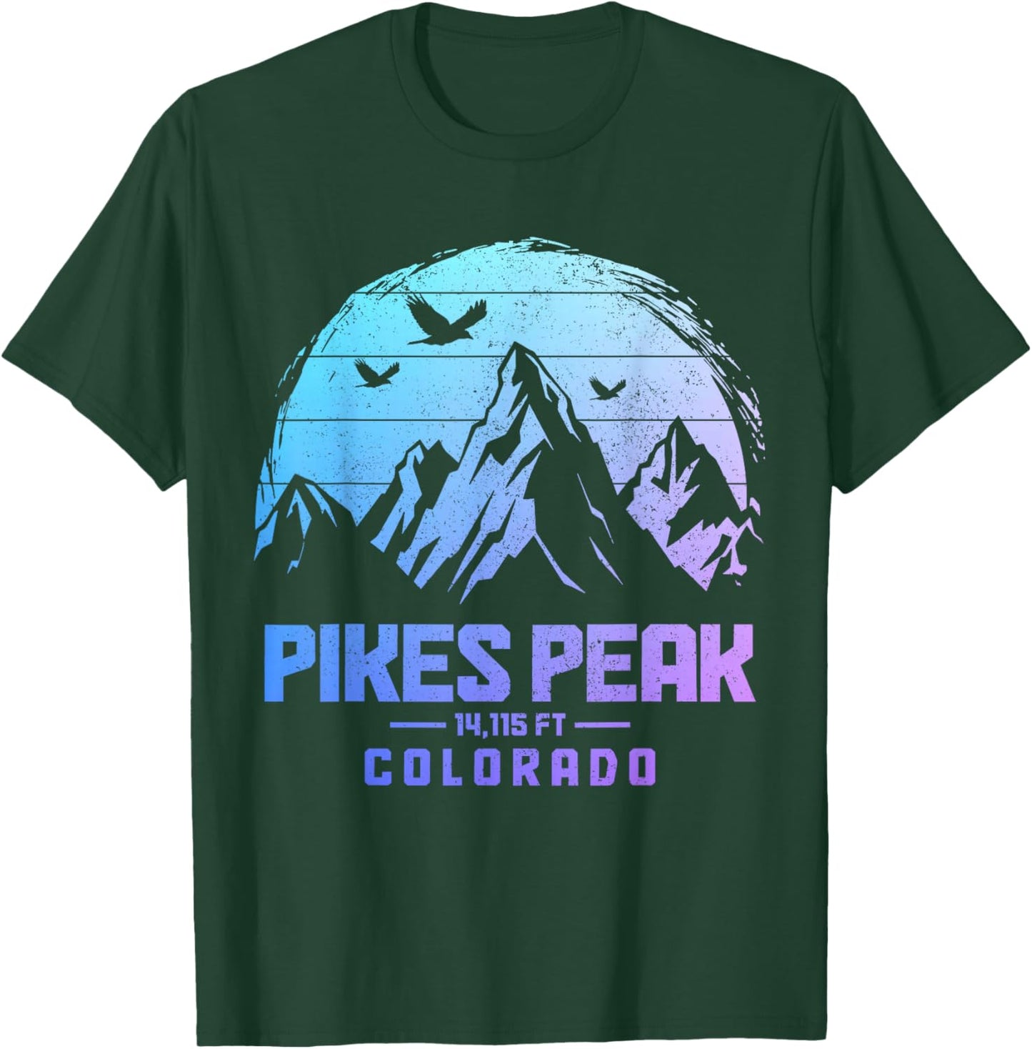 Pikes Peak Colorado Rocky Mountains Climbing Souvenirs T-Shirt - T-Shirt | Forest