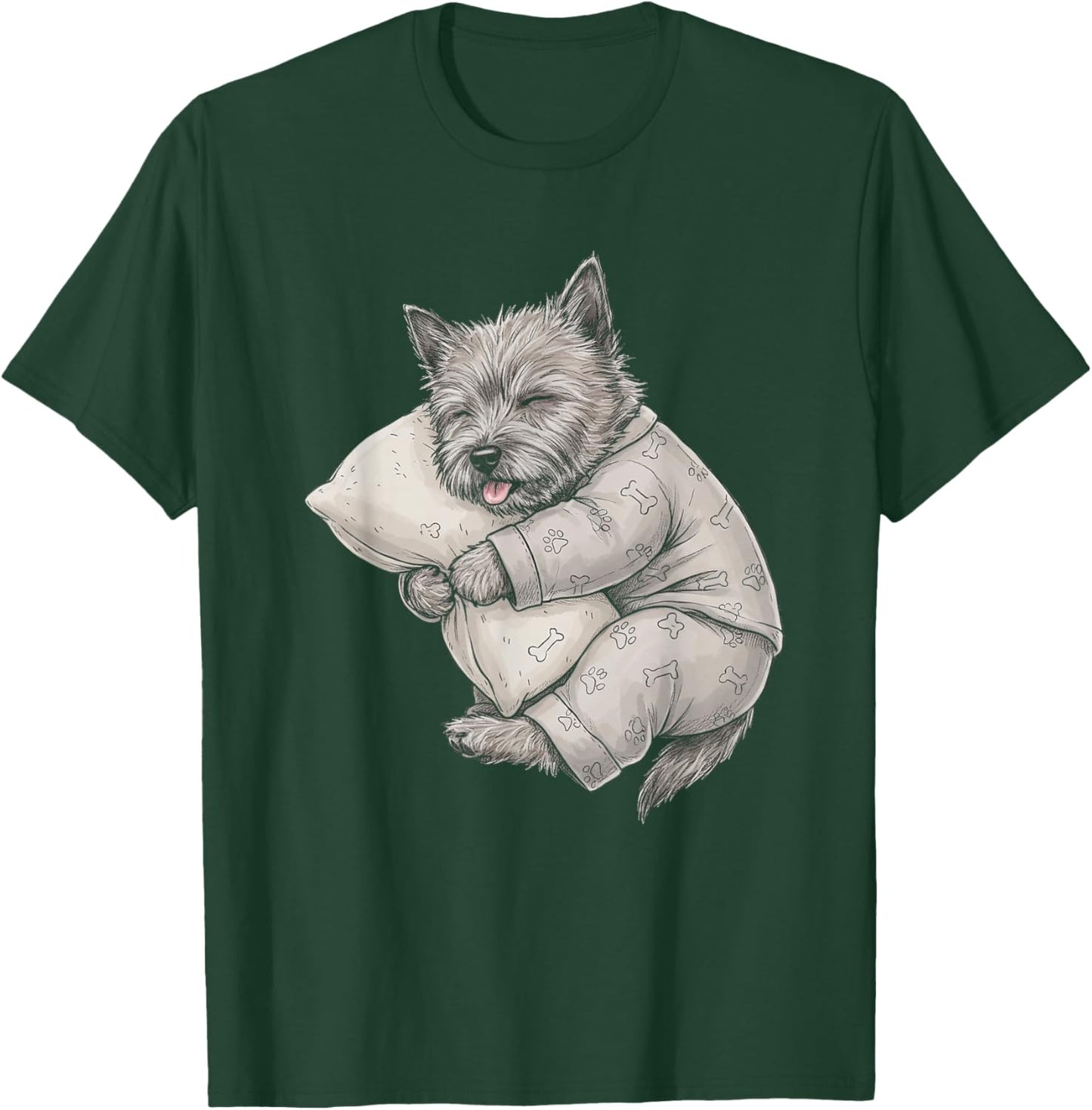Funny Sleepy Cairn Terrier Pajama Men Women Kids T-Shirt - T-Shirt | Forest